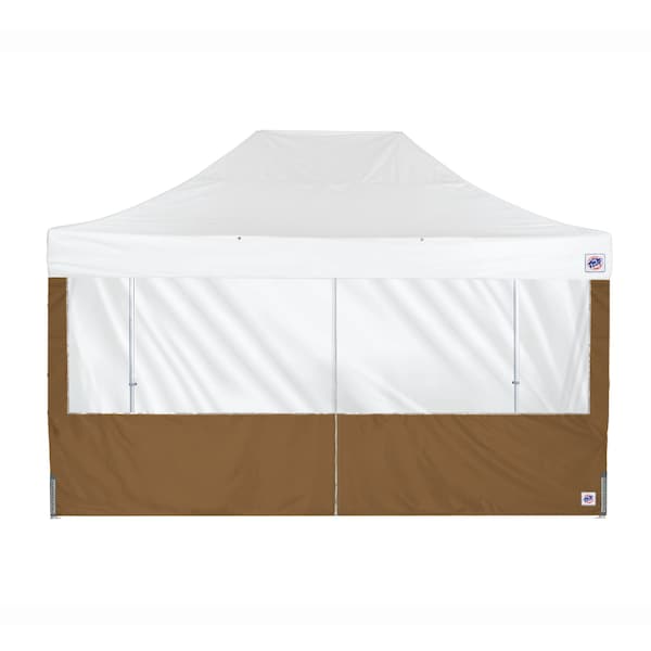 E-Z Up TAA Compliant Panorama Middle Zipper Sidewall, 15' W, 15' H, Coyote Brown - SW3PM15FXTCB