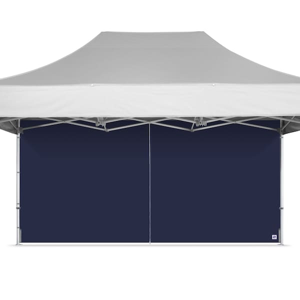 E-Z Up TAA Compliant Middle Zipper Sidewall, 15' W x 15' H, Navy Blue - SWP3FXTM15NB