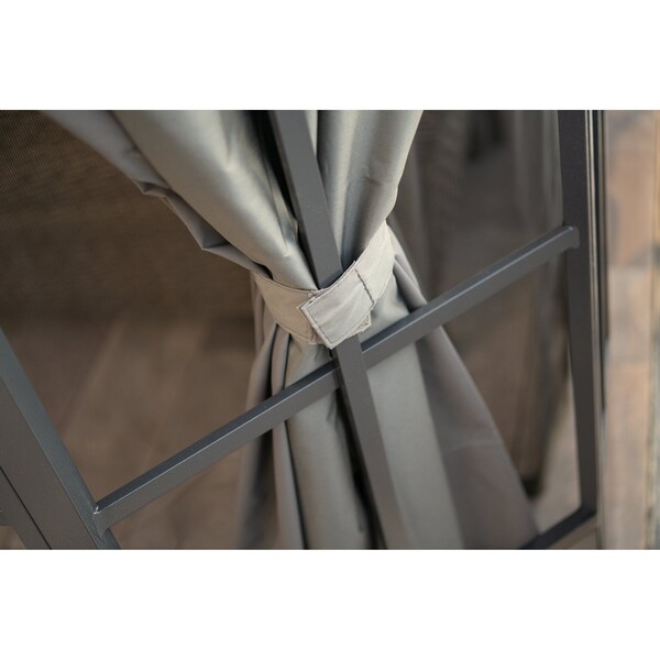 Sojag Grey Curtains for Savino Gazebo, 10 ft. x 12 ft., Polyester, Outdoor Shades - 135-9167214