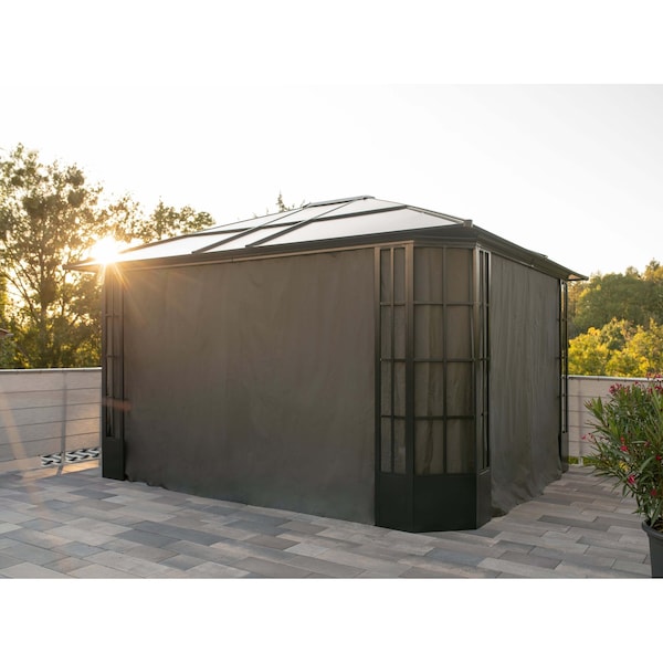 Sojag Grey Curtains for Savino Gazebo, 10 ft. x 12 ft., Polyester, Outdoor Shades - 135-9167214