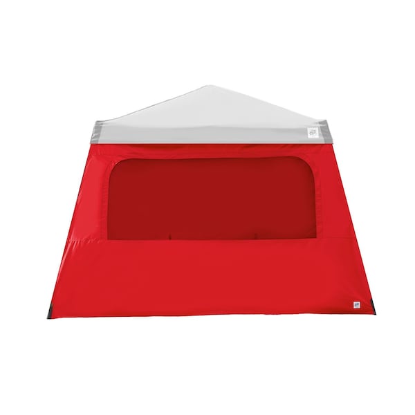 E-Z Up Sidewall, w/ Mesh Window, 12' W x 12' H, Red, Angled Leg - SW3MW12PNAL