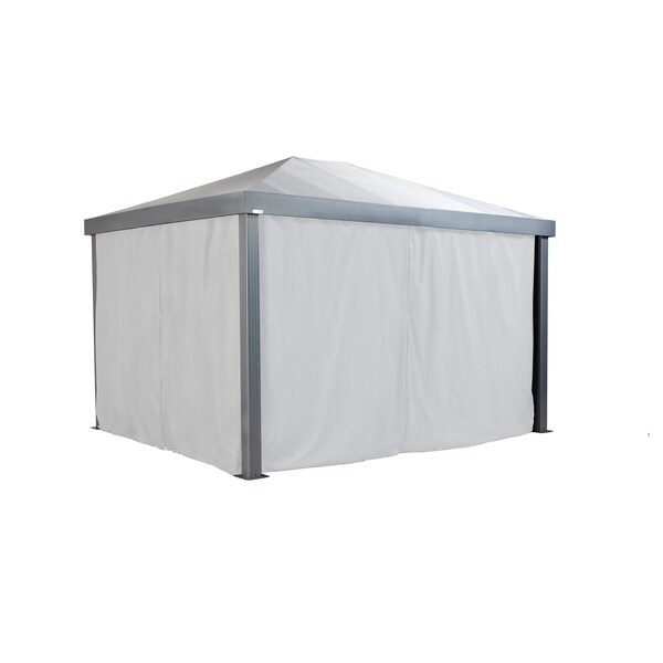 Sojag White Curtain for Monteserra Gazebo, 10 ft. x 12 ft., Poly - 135-9167184