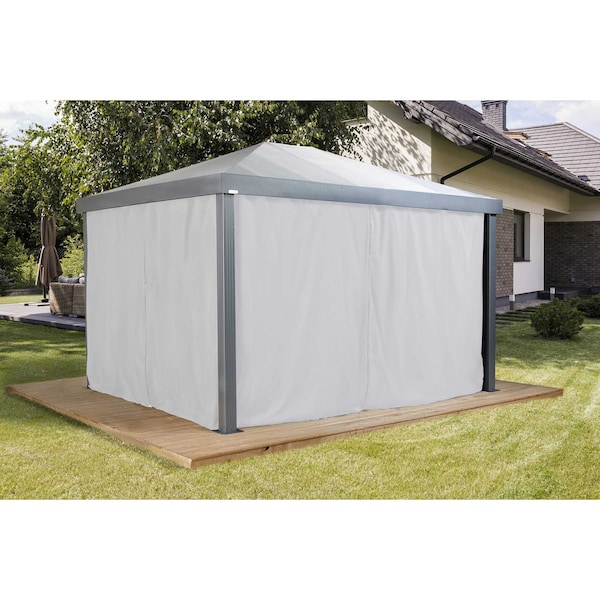 Sojag White Curtain for Monteserra Gazebo, 10 ft. x 12 ft., Poly - 135-9167184