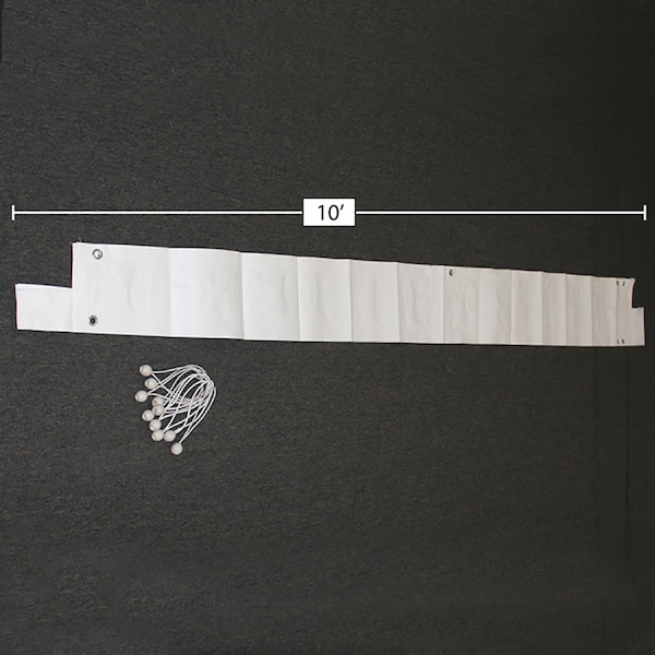 King Canopy 10ft Rain Gutter Connection for Instant Pop-up Tent, Canopy W/ 10 Ball Bungees, White - RG10
