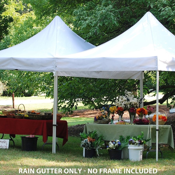 King Canopy 10ft Rain Gutter Connection for Instant Pop-up Tent, Canopy W/ 10 Ball Bungees, White - RG10