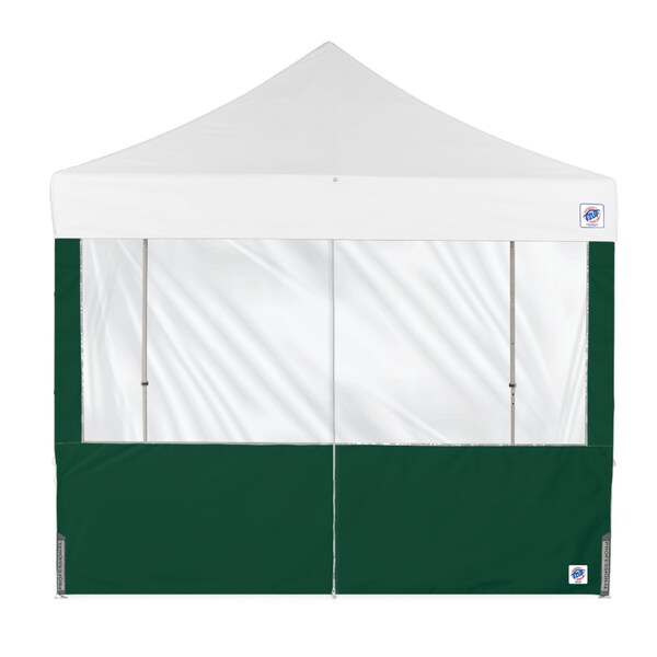 E-Z Up TAA Compliant Panorama Middle Zipper Sidewall, 10' W, 10' H, Forest Green - SW3PM10FXTFG