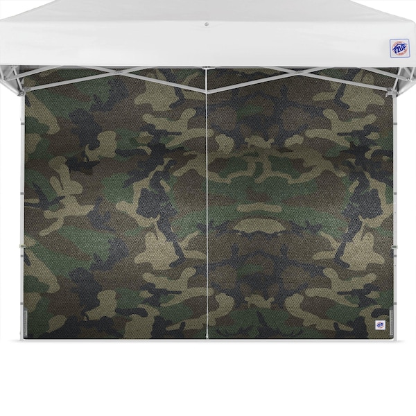 E-Z Up TAA Compliant Middle Zipper Sidewall, 8' W x 8' H, Woodland Camo - SWP3FXTM8WC