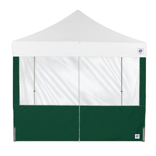 E-Z Up TAA Compliant Panorama Middle Zipper Sidewall, 8' W, 8' H, Forest Green - SW3PM8FXTFG