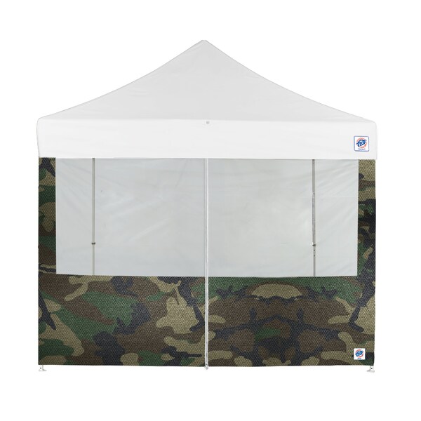 E-Z Up TAA Compliant Food Booth Middle Zipper Sidewall, 10' W x 10' H, Woodland Camo - SW3FBFXTM10WC