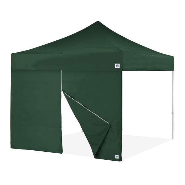E-Z Up TAA Compliant Food Booth Middle Zipper Sidewall, 13' W x 13' H, Forest Green - SW3PRFBMTC13FG