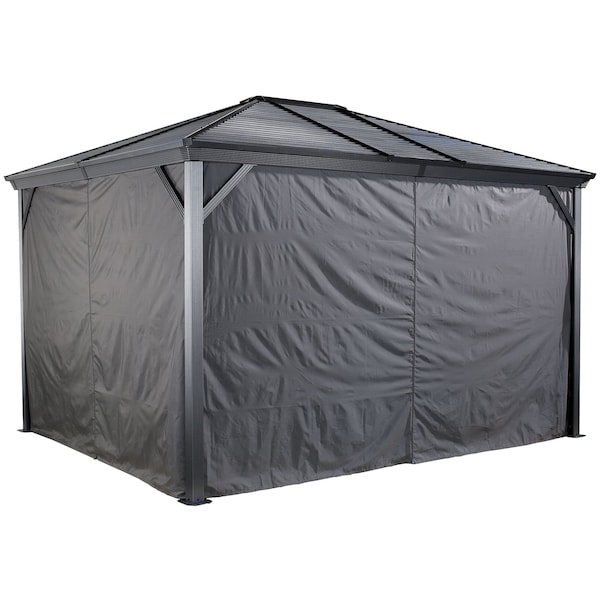 Sojag Grey Curtains for Ventura Gazebo, 10 ft. x 12 ft., Polyester, Outdoor Shades - 135-9165708