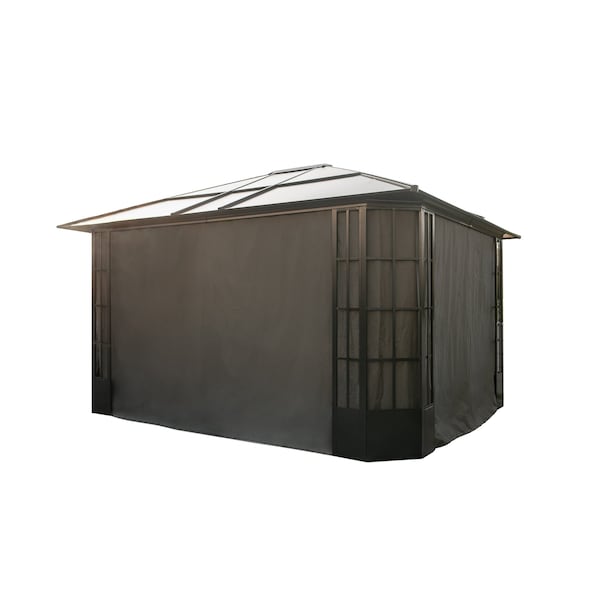 Sojag Grey Curtains for Savino Gazebo, 12 ft. x 14 ft., Polyester, Outdoor Shades - 135-9167221