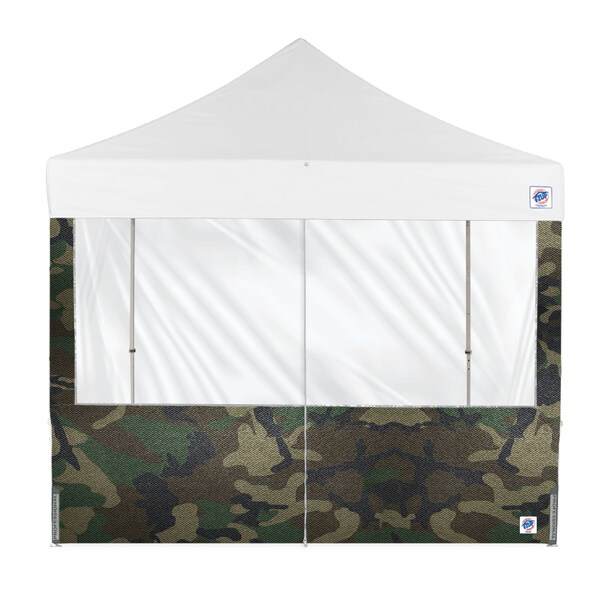 E-Z Up TAA Compliant Panorama Middle Zipper Sidewall, 8' W, 8' H, Woodland Camo - SW3PM8FXTWC
