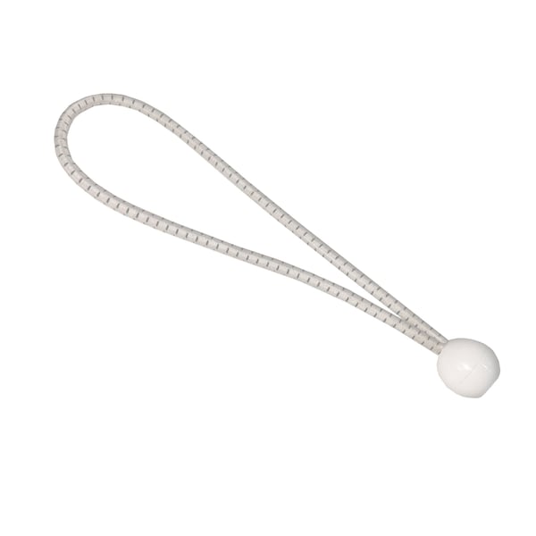 King Canopy 8in Ball Bungee Cord, Cord is 16ines Stretched and 1in Plastic Ball, 25-Piece, White - BALLW-25