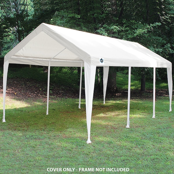 King Canopy 10ftx20ft Fitted Replacement Cover W/ Legs Skirts, Fits a 10ft 8in x 20ft frame, White/White - PTCL1020FR6