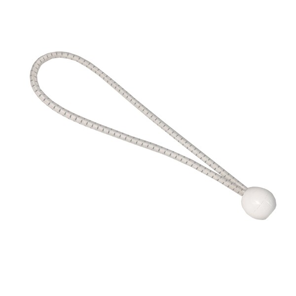 King Canopy 8in Ball Bungee Cord, Cord is 16ines Stretched and 1in Plastic Ball, 50-Piece, White - BALLW-50