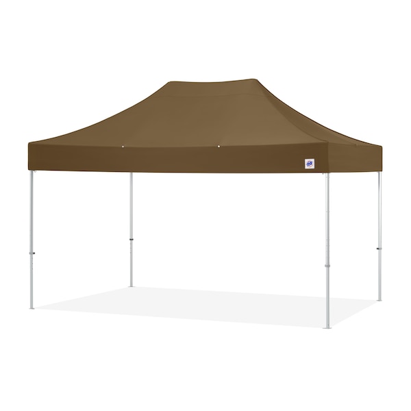 E-Z Up TAA Compliant Endeavor Shelter, 10' W x 15' L, Gray Aluminum Frame, Coyote Brown Vented Top - END3A15VTKMCCB
