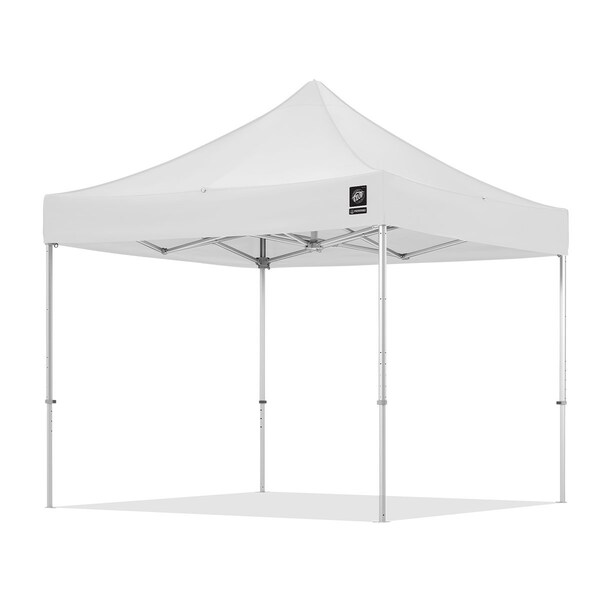E-Z Up Freedom83 Shelter, 10' W x 10' L, TAA Compliant, Berry Amendment, Gray Aluminum Frame, White Top - F83KCB10WH
