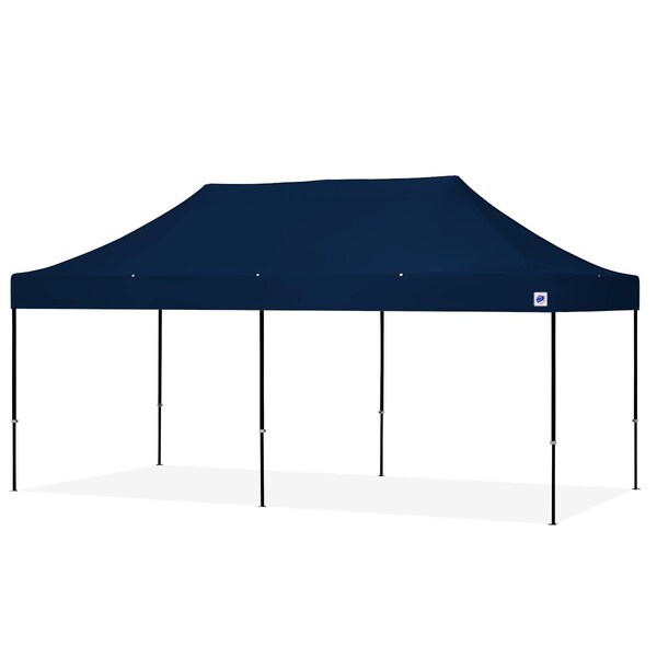 E-Z Up TAA Compliant Eclipse Shelter, 10' W x 20' L, , Black Steel Frame, Navy Blue Top - EC3STL20KFBKTMCNB