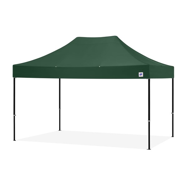 E-Z Up TAA Compliant Endeavor Shelter, 10' W x 15' L, Black Aluminum Frame, Forest Green Vented Top - END3ABK15VTKMCFG