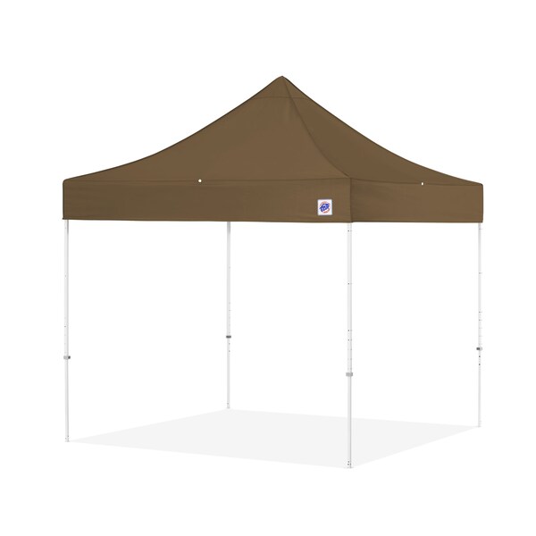 E-Z Up TAA Compliant Eclipse Shelter, 8' W x 8' L, White Steel Frame, Coyote Brown Top - EC3STL08KFWHTCB