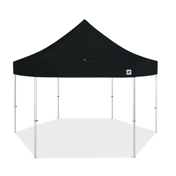 E-Z Up TAA Compliant HUB Shelter, 15' W x 15' L, Gray Aluminum Frame, Black Top - HB3ALU15KFGYTBK