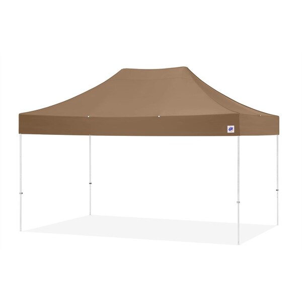 E-Z Up TAA Compliant Eclipse Shelter, 10' W x 15' L, White Steel Frame, Coyote Brown Top - EC3STL15KFWHTMCCB