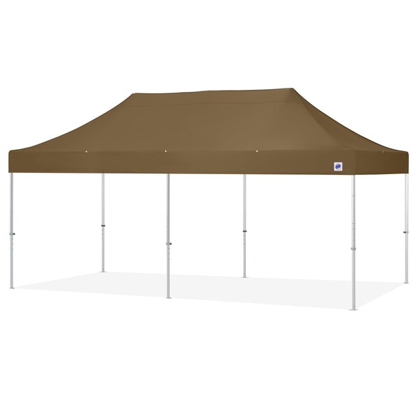 E-Z Up TAA Compliant Endeavor Shelter, 10' W x 20' L, Gray Aluminum Frame, Coyote Brown Top - END3A20KMCCB