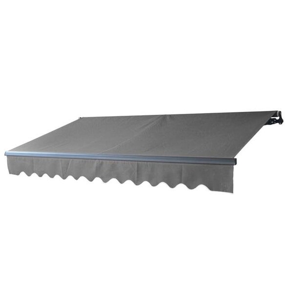Tepee Supplies 10 x 8 ft. Motorized Black Frame Retractable Home Patio Canopy Awning; Grey - TE1489600