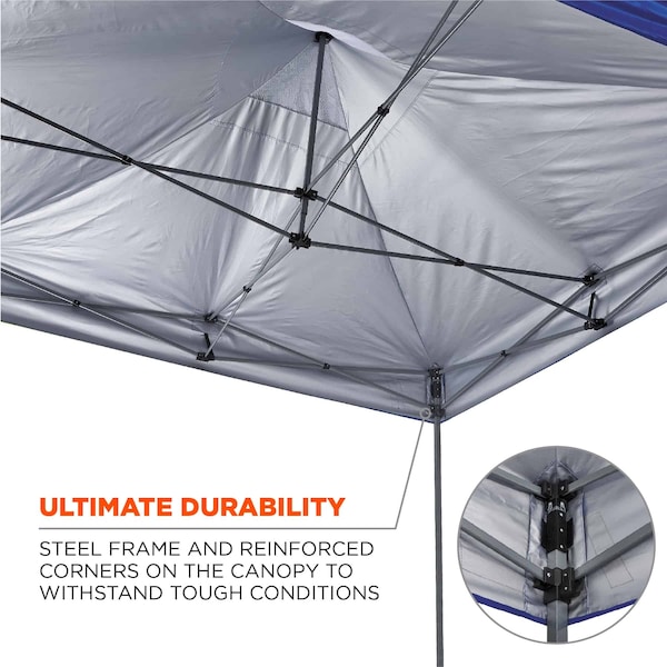 Ergodyne Single Heavy-Duty Pop-Up Tent, 10 ft., Bl - 6000