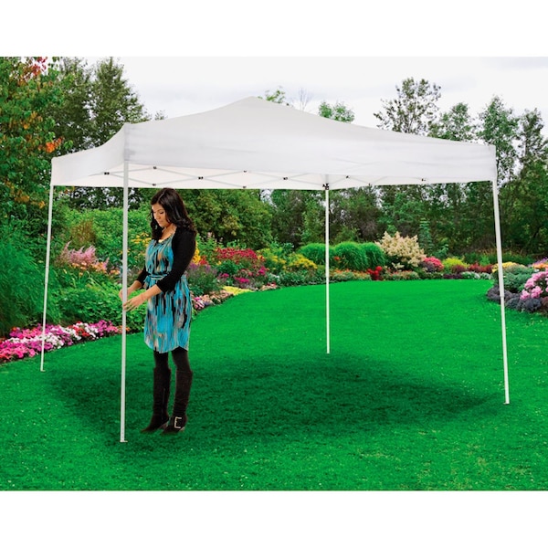 Global Industrial Portable Pop Up Canopy, Straight Leg, 10'L X 10'W X 10' 1H, White - 602191WH