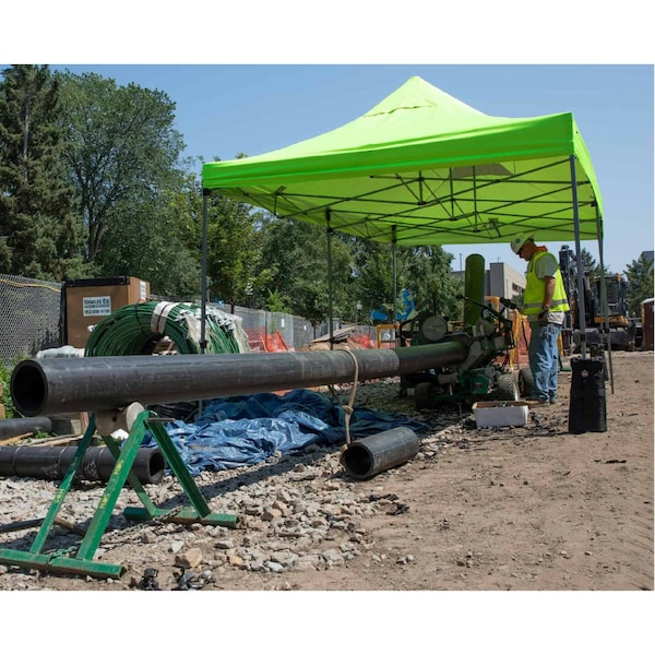 Ergodyne Sngl Lime Heavy-Duty Pop-Up Tent, 10 ft. - 6015