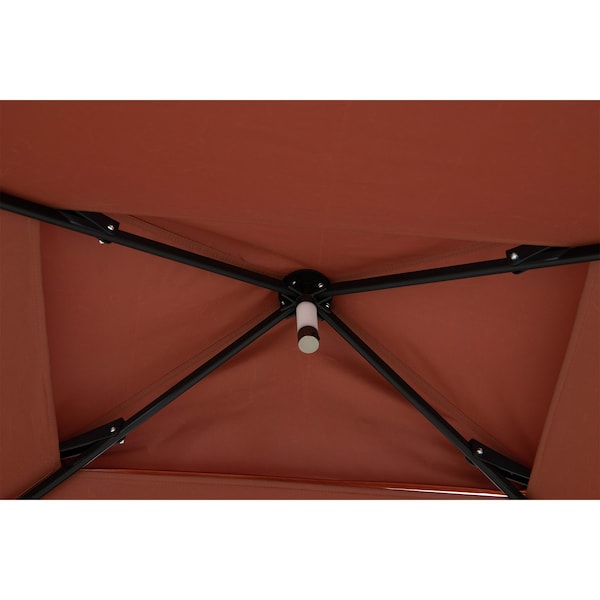 Sunjoy 8ft x 5ft Double Roof Red Pop up Grill Gazebo with Portable Bag and Removable Remote Control Light - A103006112