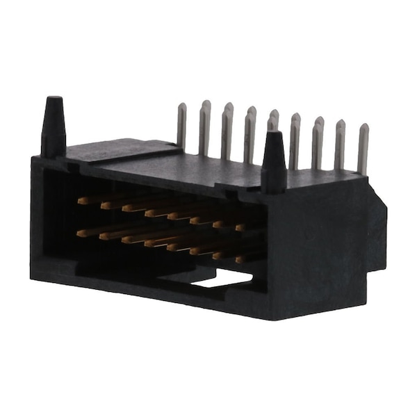 Molex Board Connector, 16 Contact(S), 2 Row(S), Female, Right Angle, Solder Terminal, Receptacle - 741640016