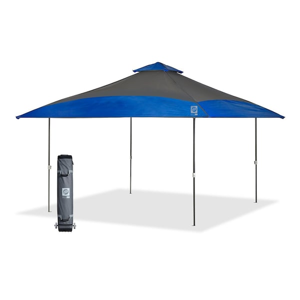 E-Z Up Spectator Shelter, 13' W x 13' L, Gray Steel Frame, Royal Blue Top - SCSG13RB