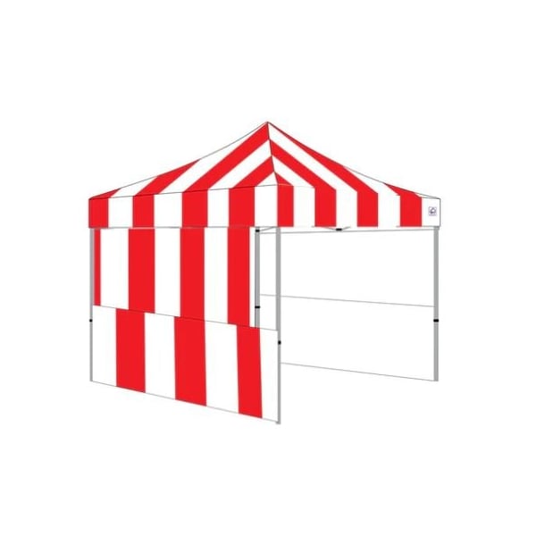Impact Canopy Carnival Kit 8 FT x 8 FT  Steel Frame - 1 Top, 3 Rails Skirts, and 1 Backwall, Red and White - 040040011