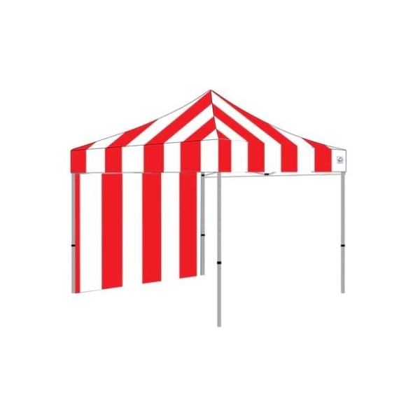 Impact Canopy Carnival Kit 8 FT x 8 FT  Steel Frame - 1 Top, 3 Rails Skirts, and 1 Backwall, Red and White - 040040011