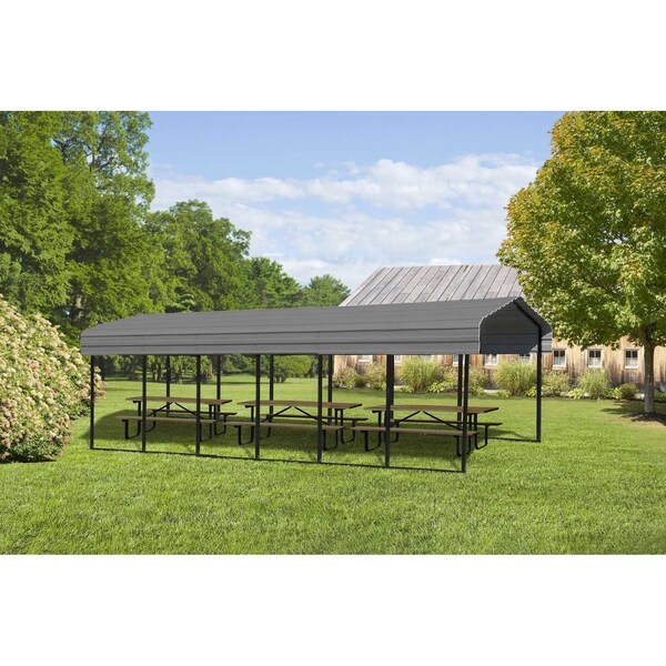 Arrow Storage Products Carport, 10 ft. x 29 ft. x 9 ft. Charcoal - CPHC102909