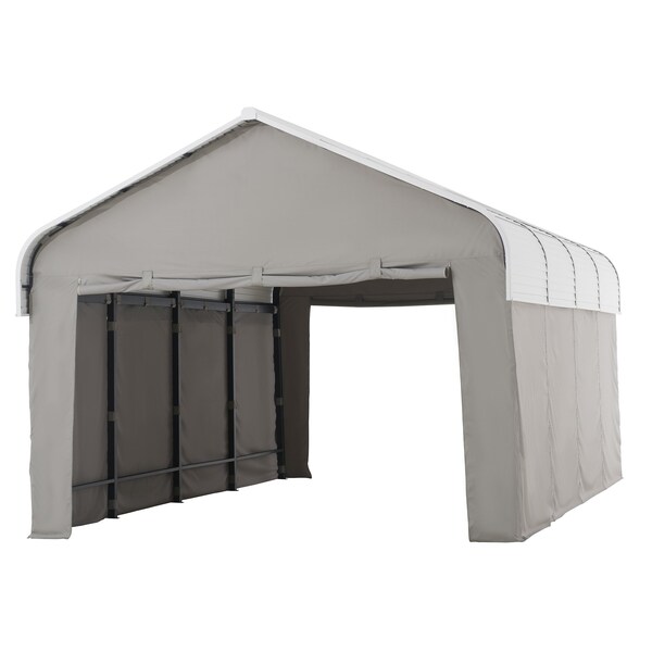 Sunjoy 20 ft. x 12 ft. Rockland Carport with Fabric Enclosure - A110000600