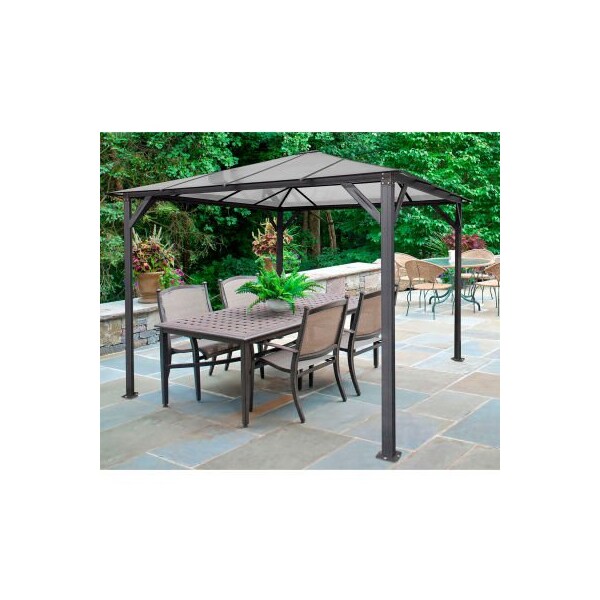 Almo Fulfillment Services Hanover Gazebo, 117"L x 117"W x 99"H, Dark Gray - HANGAZ10X10-GRY