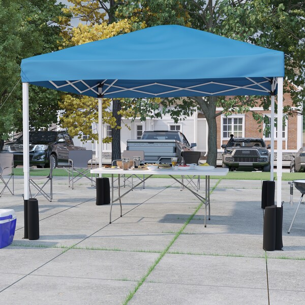 Flash Furniture Blue Pop Up Canopy Tent and Bi-Fold Table Set - JJ-GZ10PKG183Z-BL-GG