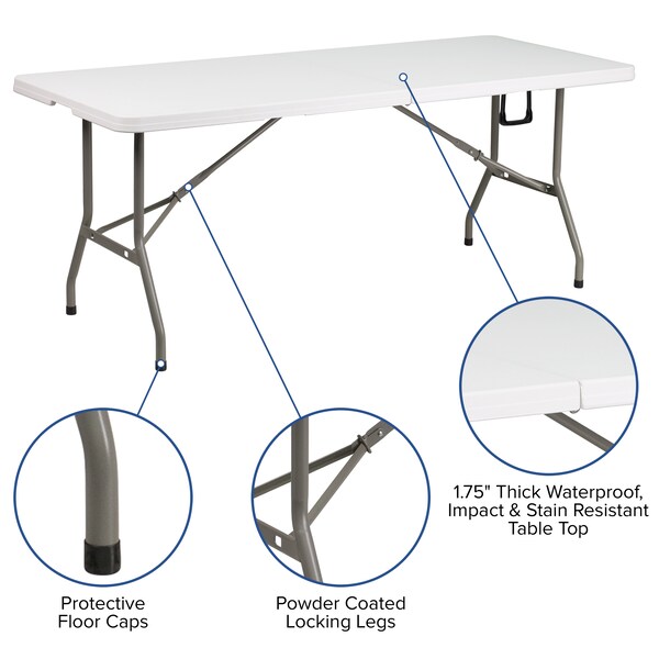 Flash Furniture Blue Pop Up Canopy Tent and Bi-Fold Table Set - JJ-GZ10PKG183Z-BL-GG