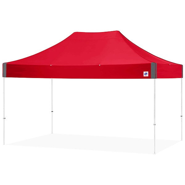 E-Z Up Portable Shelter, Red, 10 ft W, 15 ft L - EC3STL15KFWHTMCRD