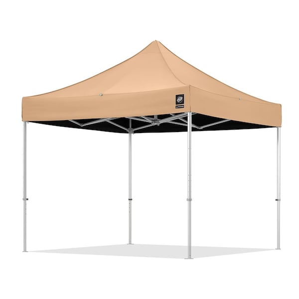 E-Z Up Freedom83 Shelter, 10' W x 10' L, TAA Compliant, Berry Amendment, Aluminum Frame, Blackout Tan/Black Top - F83KCBBO10TNBK