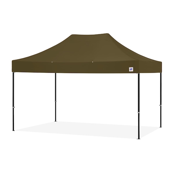 E-Z Up TAA Compliant Endeavor Shelter, 10' W x 15' L, Black Aluminum Frame, OD Green Vented Top - END3ABK15VTKMCOD