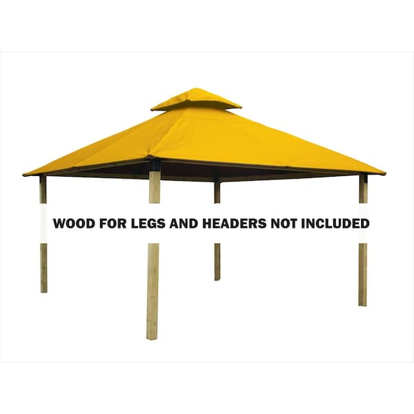 Acacia 12 sq. ft. Gazebo Roof Framing & Mounting Kit with Yellow Sundura Canopy - AGK12-SD YELLOW