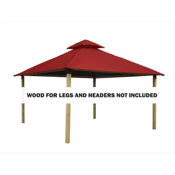 Superherostuff 12 sq. ft. Gazebo Roof Framing & Mounting Kit with Pottery Outdura Canopy - PA3728333