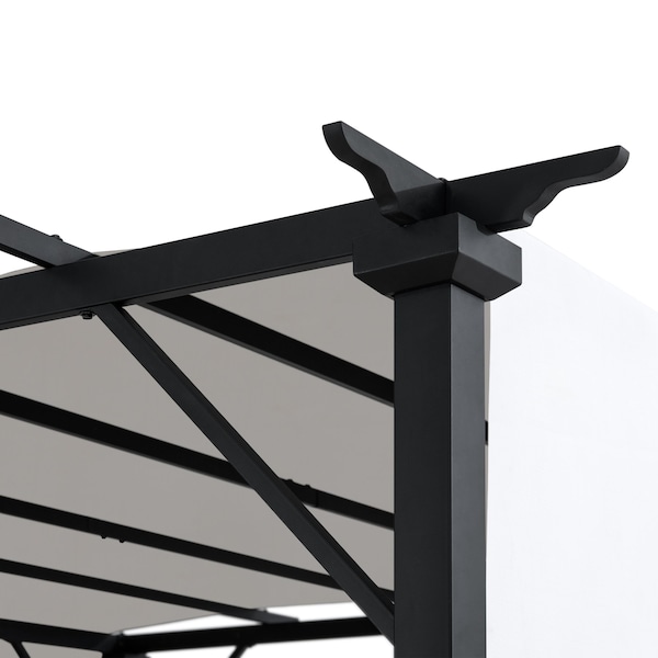 Sunjoy 9 ft x 9 ft Pergola, Outdoor Patio Pergola with Retractable White Canopy Shade, White - A106005561