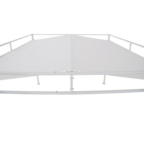 Sunjoy 10 ft x 10 ft Darkeford Metal Pergola with White Sling Fabric Canopy - A106024801