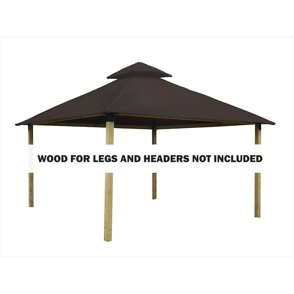 Superherostuff 14 sq. ft. Gazebo Roof Framing & Mounting Kit with Kona Outdura Canopy - PA3737720